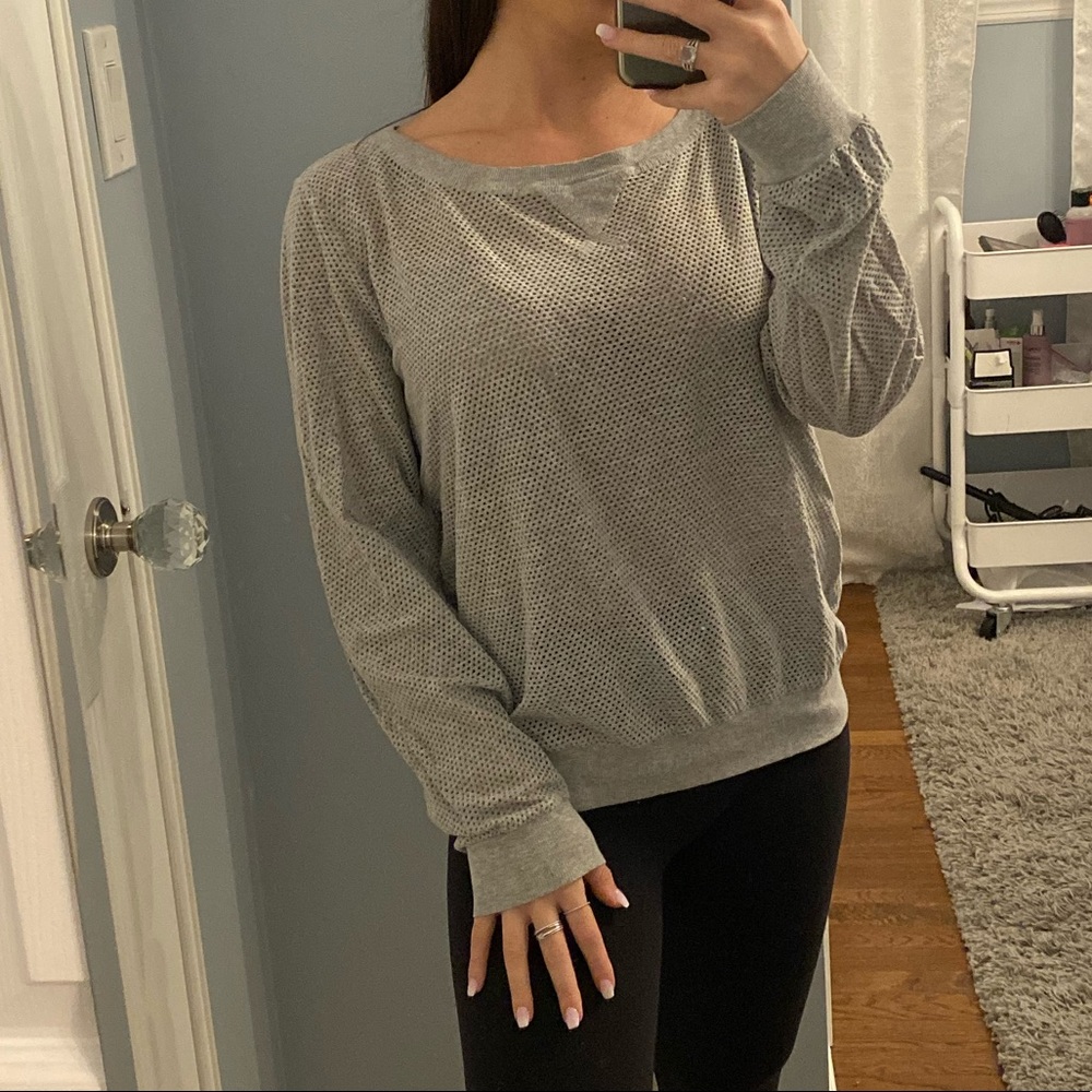 Michael Stars Grey Netted Pullover